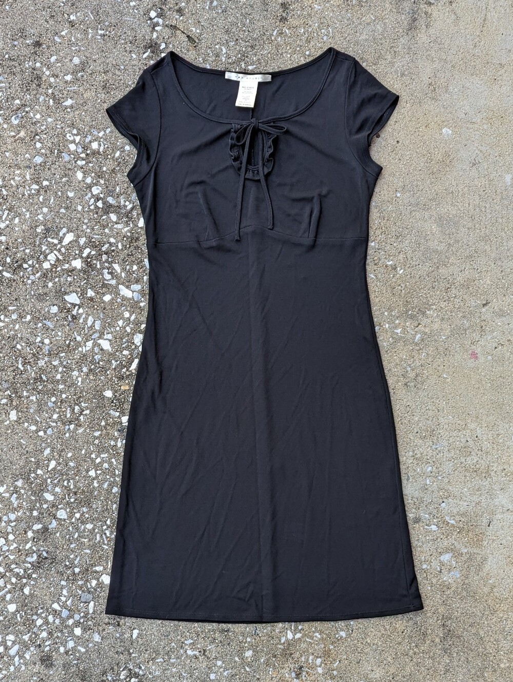Max Studio Y2K Black Keyhole Scoop Neck Mini Dress
